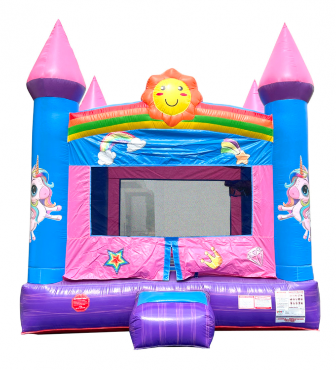 Pink Smiley Face Castle Inflatable Bounce House